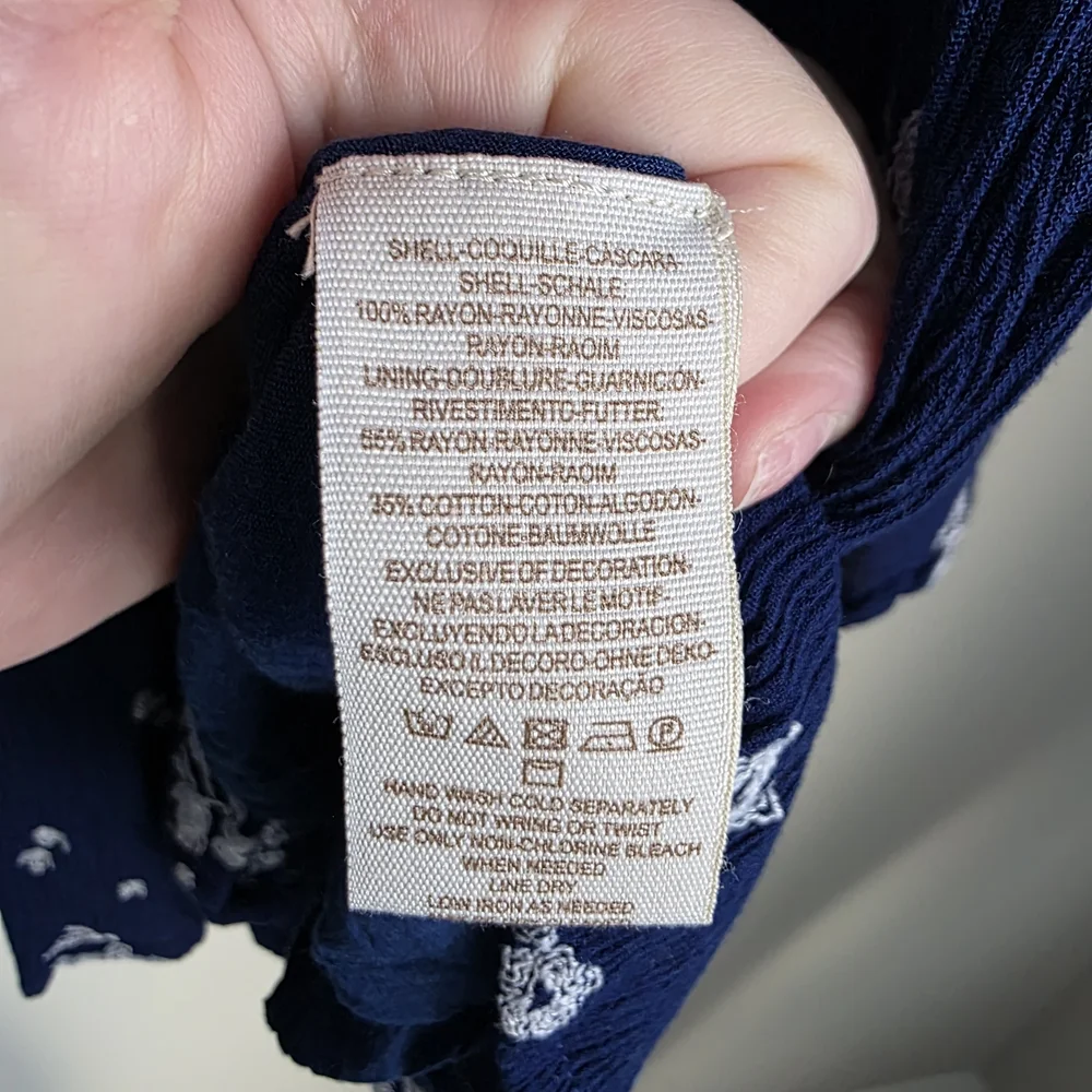 Free People Jasmine Embroidered Mini Dress in Navy Blue Small Good Condition - Picture 15 of 16
